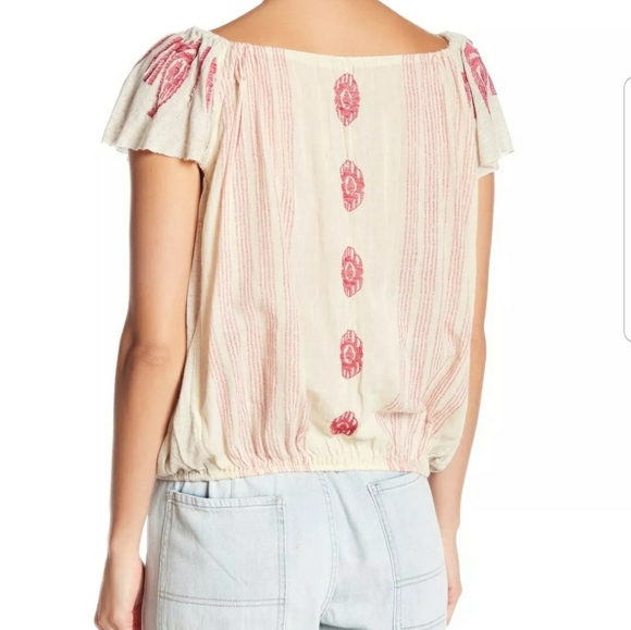 FREE PEOPLE EMBROIDERED PEASANT BLOUSE - Picture 2 of 2